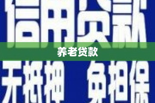 肃南养老贷款