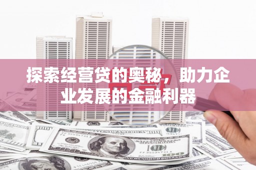 肃南探索经营贷的奥秘，助力企业发展的金融利器