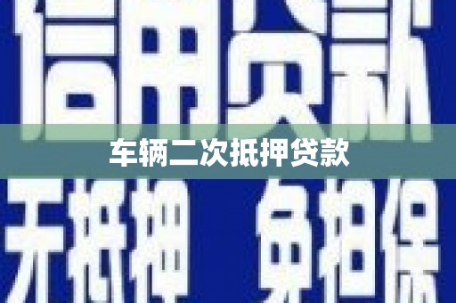 肃南车辆二次抵押贷款