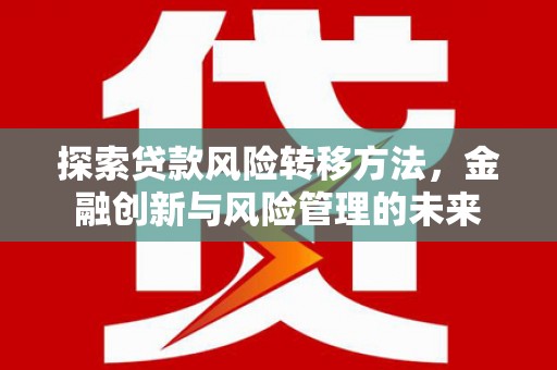 肃南探索贷款风险转移方法，金融创新与风险管理的未来