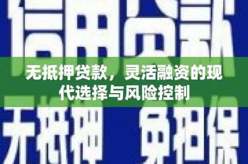 肃南无抵押贷款，灵活融资的现代选择与风险控制