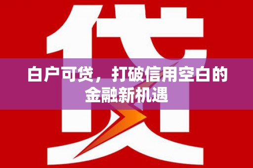 肃南白户可贷，打破信用空白的金融新机遇