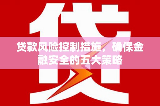 肃南贷款风险控制措施，确保金融安全的五大策略