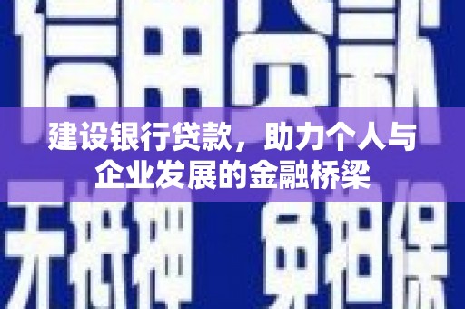 肃南建设银行贷款，助力个人与企业发展的金融桥梁