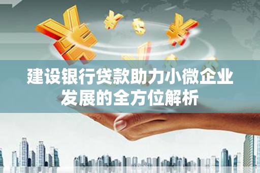 肃南建设银行贷款助力小微企业发展的全方位解析