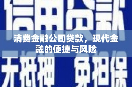 肃南消费金融公司贷款，现代金融的便捷与风险